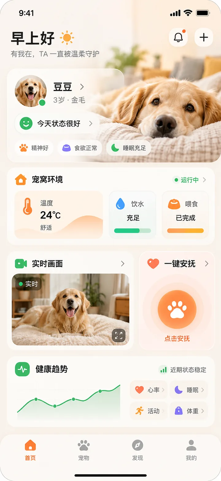 温暖陪伴型宠物 App 概念